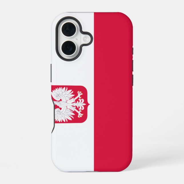 Coque iPhone 16 Drapeau polonais (Verso)