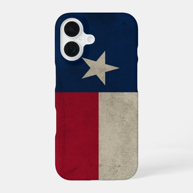 Coque iPhone 16 Drapeau Texas Grunge - Étoile solitaire (Verso)