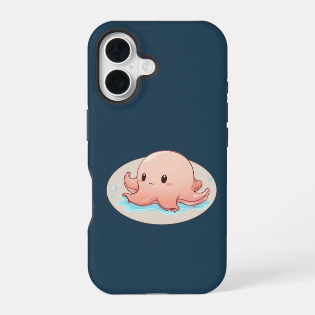 Coque iPhone 16 Drawing of a rose Baby Octopus (Verso)