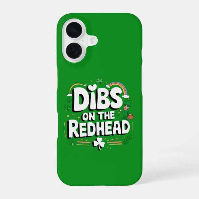 Coque iPhone 16 Droit sur la rousse drôle de la Saint-Patrick (Verso)