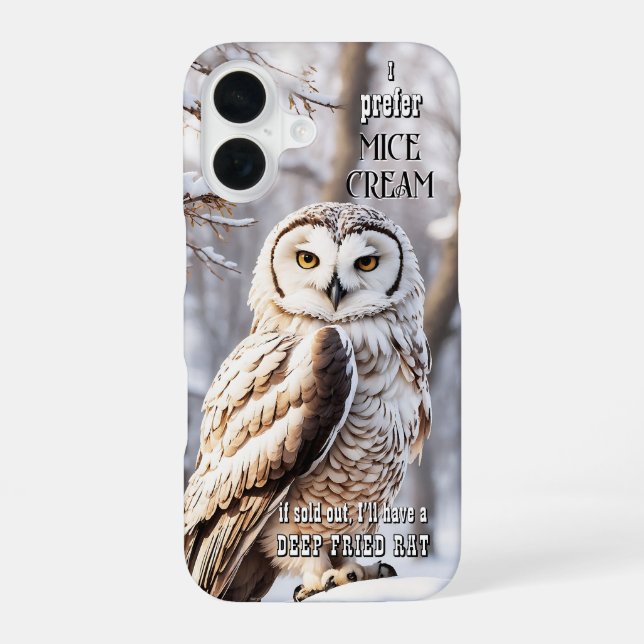 Coque iPhone 16 Drôle de chouette d'hiver (Verso)