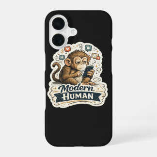 Coque iPhone 16 Drôle de Singe Humain Moderne Smartphone Réseaux S