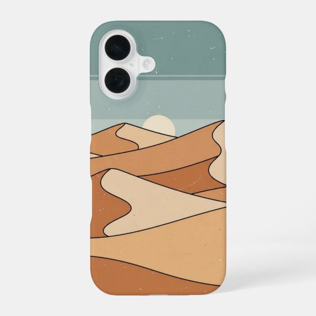 Coque iPhone 16 Dunes Rétro Douces (Verso)