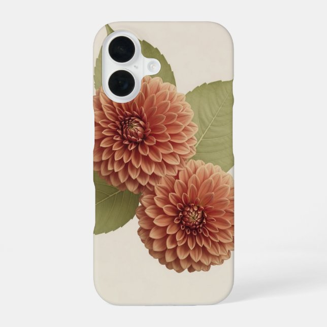 Coque iPhone 16 Duo de dahlias vintage (Verso)