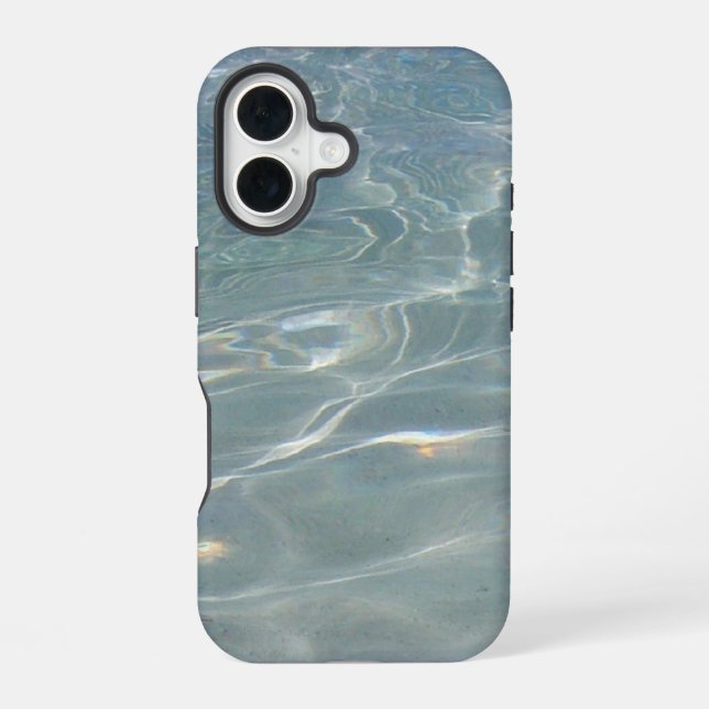 Coque iPhone 16 Eau Caraïbe Abstrait Bleu Nature (Verso)