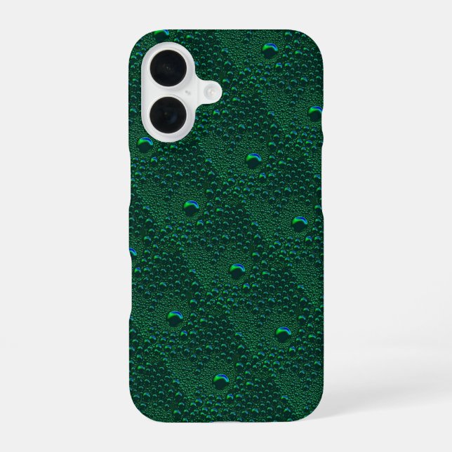 Coque iPhone 16 Eau sur métal vert (Verso)