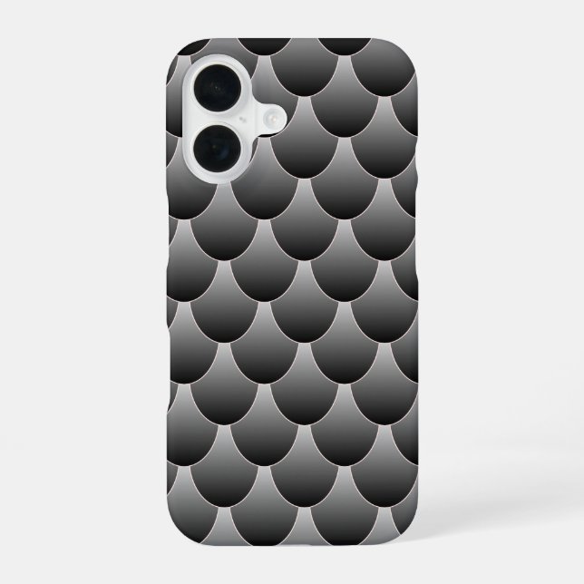 Coque iPhone 16 Echelles noires et grises (Verso)