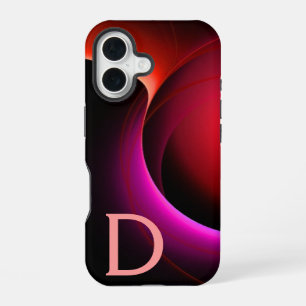 Coque iPhone 16 ECLIPSE MONOGRAM Violet noir rose vibrant