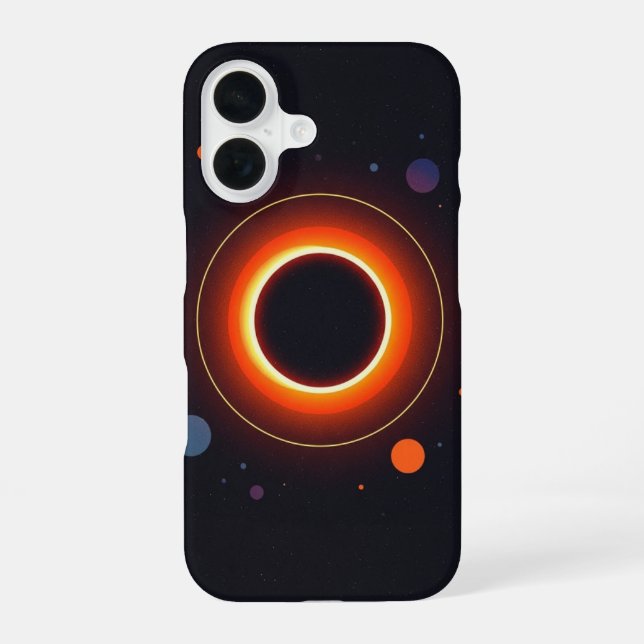 Coque iPhone 16 Éclipse solaire rétro (Verso)