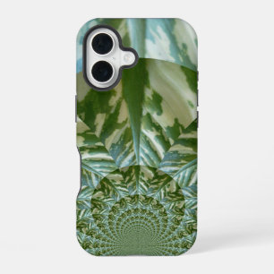 Coque iPhone 16 Éco Camo Vert Kaleidoscope Vision Durable