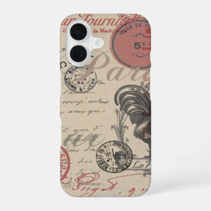 Coque iPhone 16 Écriture française vintage Paris Coq typographie