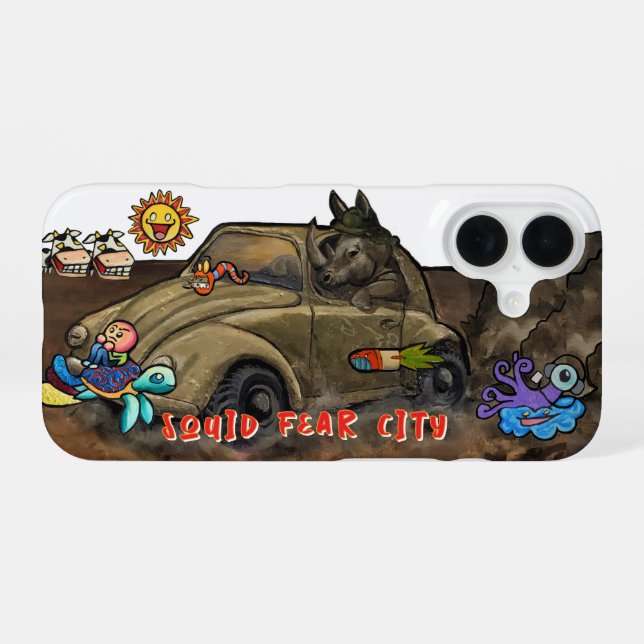 Coque iPhone 16 Édition RHINO de Squid Fear City  (Verso Horizontal)