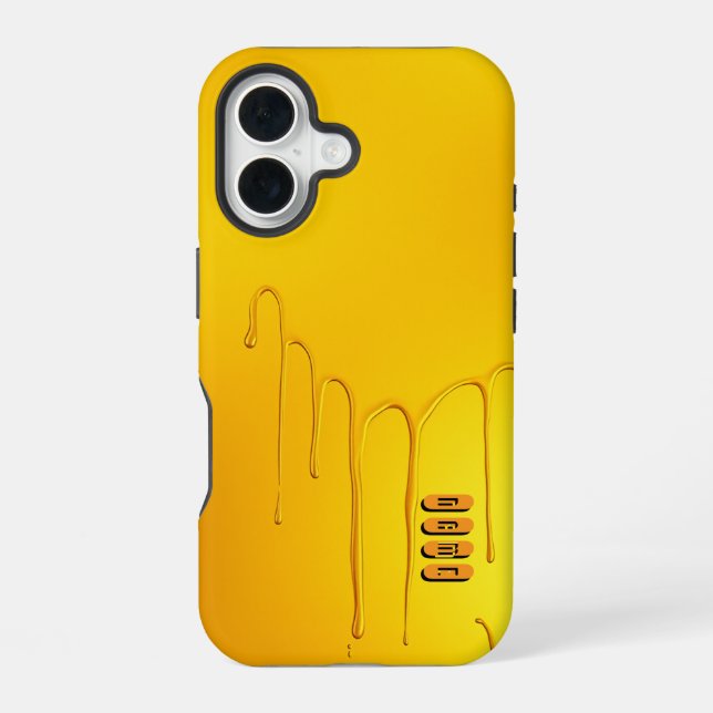 Coque iPhone 16 Effet de séchage jaune brillant (Verso)