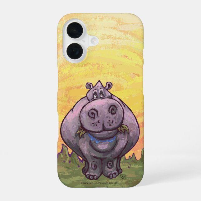 Coque iPhone 16 Électronique Hippopotame (Verso)