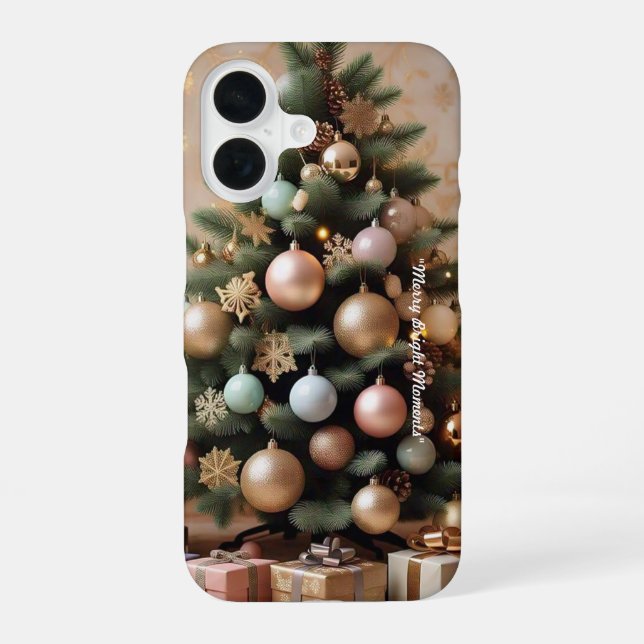 Coque iPhone 16 "Élégance de l'arbre de Noël" (Verso)