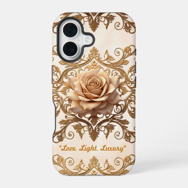 Coque iPhone 16 "Élégance de Rose Romantique" (Verso)