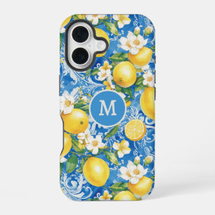 Coque iPhone 16 Élégant Citron Moderne Monogramme Personnalisé