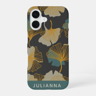 Coque iPhone 16 Elégant Ginkgo Feuille Motif Automne Personnalisé