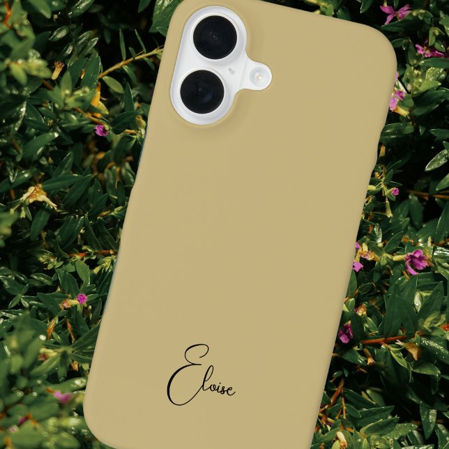 Coque iPhone 16 Élégant Gold Black Script Calligraphie (Créateur téléchargé)