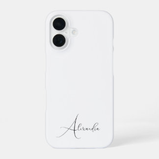 Coque iPhone 16 Elégant minimaliste nom personnalisé pour femme