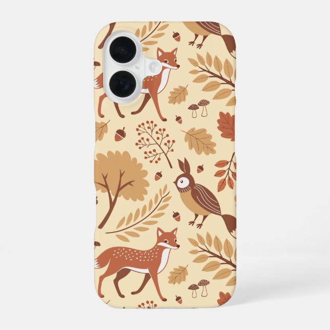 Coque iPhone 16 Élégant Motif d'automne scandinave (Verso)