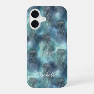 Coque iPhone 16 Élégant Nautique Personnalisé Étincelle Bleu Océan