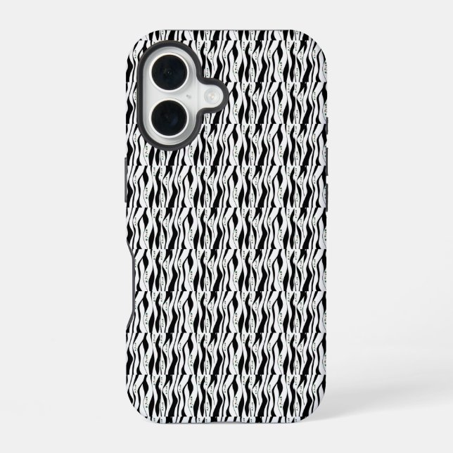 Coque iPhone 16  Élégant Noir et Blanc  (Verso)