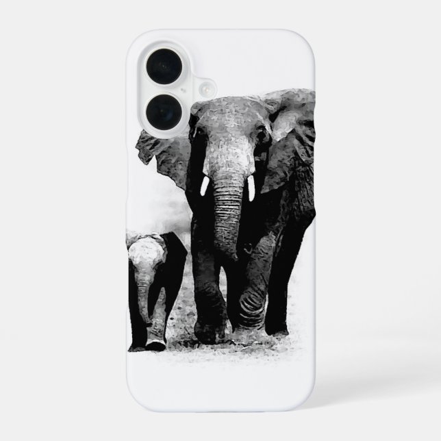 Coque iPhone 16 Eléphants (Verso)