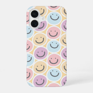 Coque iPhone 16 Émoji Sourire Doodle Rétro