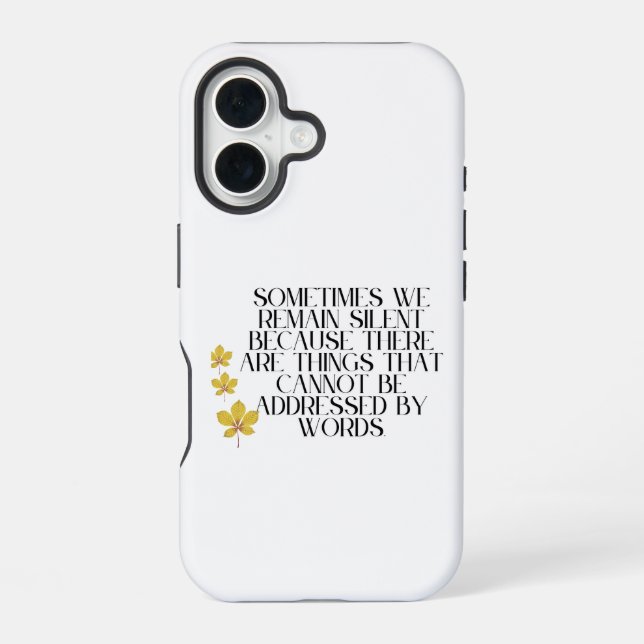 Coque iPhone 16 Émotions silencieuses - Citation profonde sur les  (Verso)