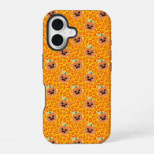 Coque iPhone 16 Empreinte de léopard motif Halloween