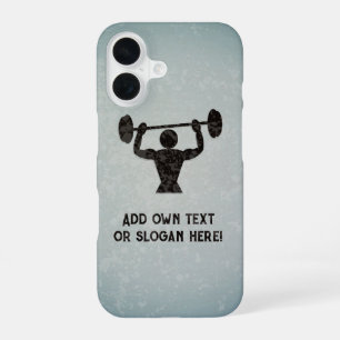 Coque iPhone 16 Entraînement avec poids - aspect en acier galvanis