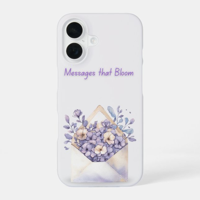 Coque iPhone 16 Enveloppe florale aquarelle (Verso)