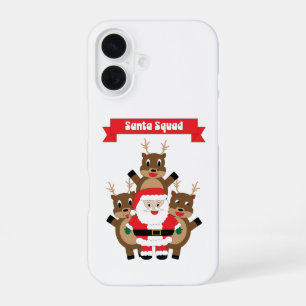 Coque iPhone 16 Équipe du Père Noël Renne de Noël Drôle
