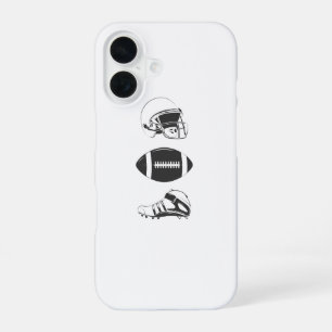 Coque iPhone 16 Équipement de football américain Silhouette Casq