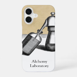 Coque iPhone 16 Équipement de laboratoire d'alchimie avec nom