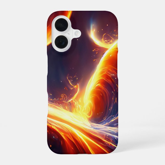 Coque iPhone 16 Espace d'eau de feu (Verso)