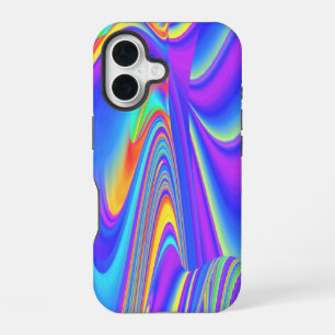 Coque iPhone 16 Esprit de Brise d'Été, Abstrait 3D Rainbowart