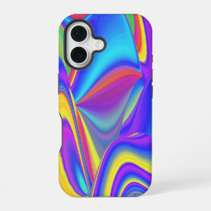 Coque iPhone 16 Esprit de Brise d'Été, Abstrait 3D Rainbowart
