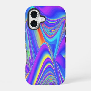 Coque iPhone 16 Esprit de Brise d'Été, Abstrait 3D Rainbowart