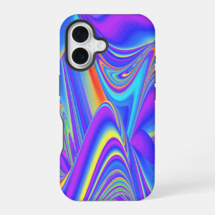 Coque iPhone 16 Esprit de brise estivale, Abstrait 3D Rainbowart