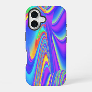 Coque iPhone 16 Esprit de brise estivale, Abstrait 3D Rainbowart