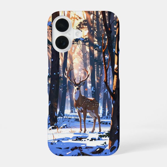 Coque iPhone 16 Esprit de cerf d'hiver (Verso)