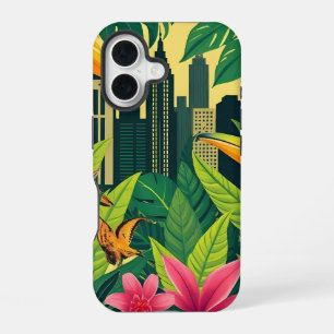 Coque iPhone 16 esthétique de jungle urbaine