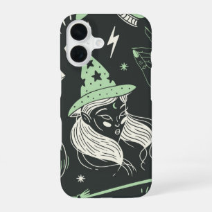 Coque iPhone 16 Esthétique de sorcière mystique Halloween Magie
