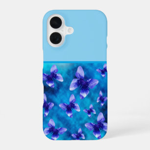 Coque iPhone 16 Été Papillon Bleu,