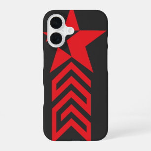Coque iPhone 16 Étoile rouge avec flèches chevron