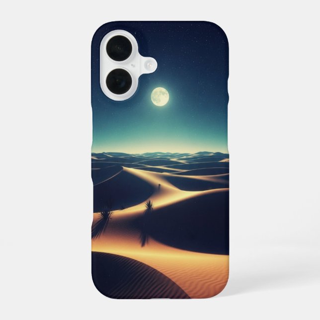 Coque iPhone 16 Étoiles désertiques nocturnes vintage (Verso)
