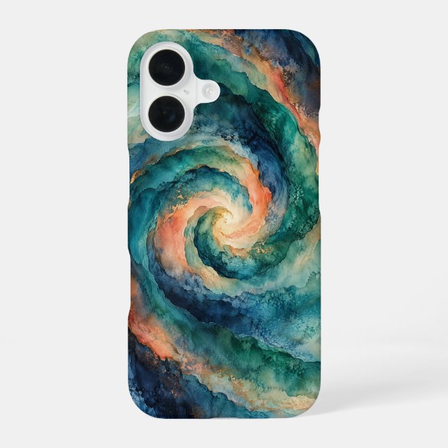 Coque iPhone 16 Étude de tourbillon (Verso)