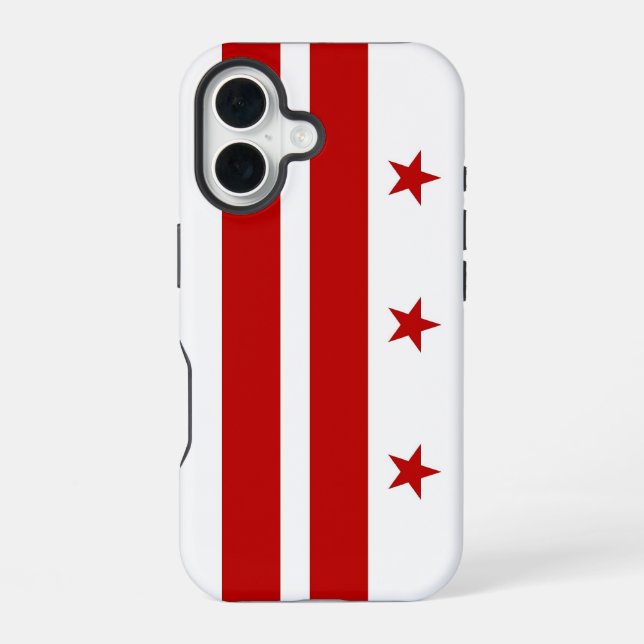Coque iPhone 16 Étui Apple iPhone 16, drapeau de Washington DC (Verso)